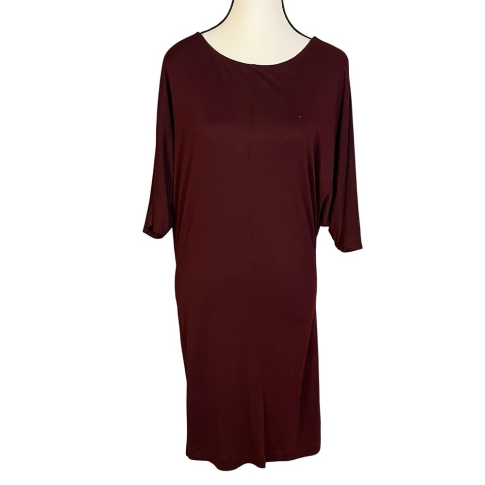 All Saints Batwing Dolman Sleeve Darcy Dress Shift Maroon Jersey Women’s Size 4